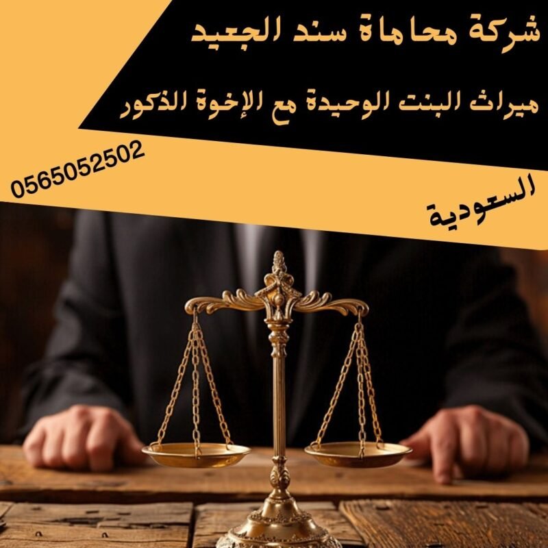 ميراث البنت الوحيدة مع الإخوة الذكور إضافة عنوان فرعي 5 شركة المحامي سند بن محمد الجعيد ميراث البنت الوحيدة مع الإخوة الذكور